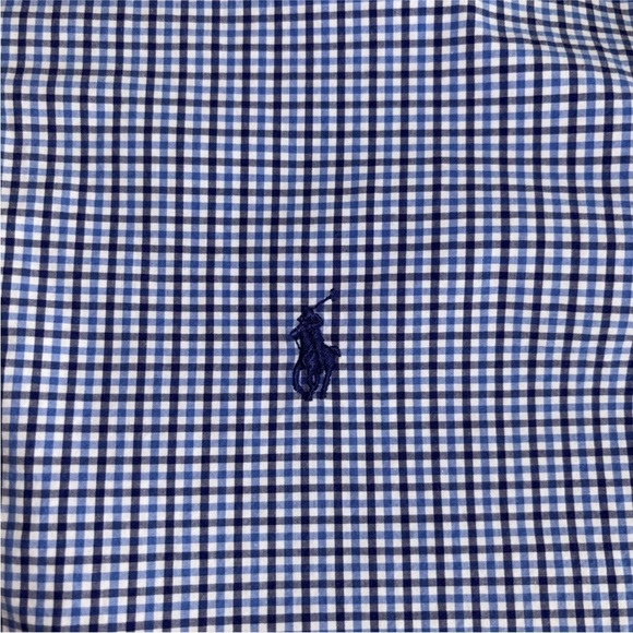 Ralph Lauren Plaid Blue Checkered Button-Down Shirt Pony Mens Sz L Cotton - Picture 7 of 9